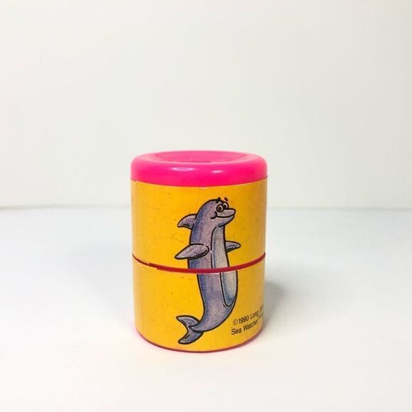 long john silvers 1990 sea viewer pink and yellow with dolphin collectible toy - Picture 1 of 7